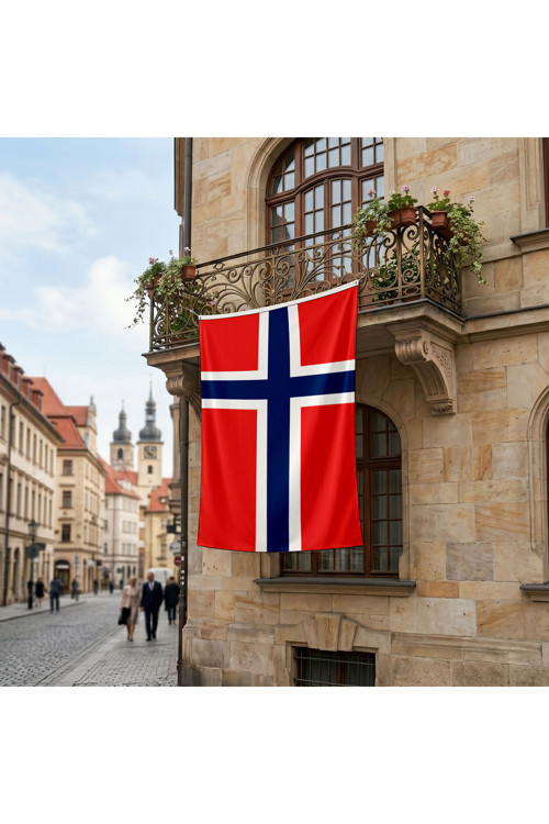 Norveç Ülke Bayrağı Premium Raşel Kumaş 150x225 Cm