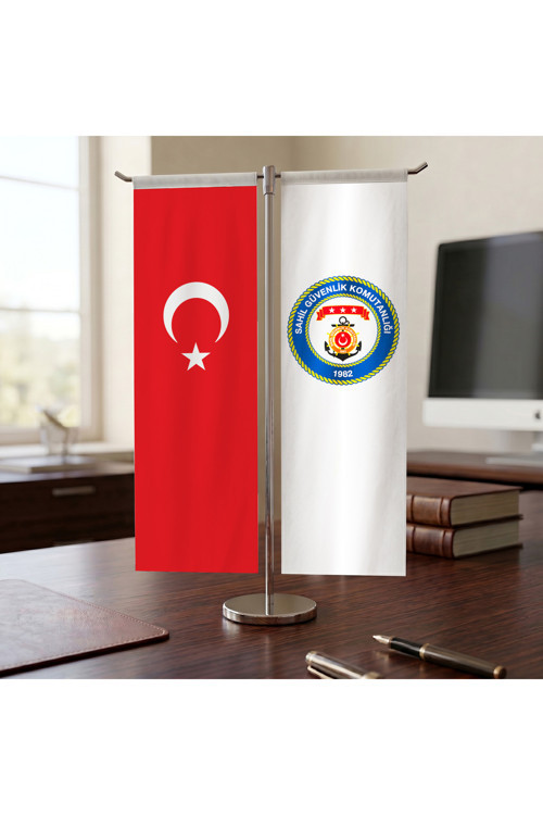 Sahil Güvenlik Komutanlığı ve Türk Bayrağı Kırlangıç T tipi Masa Bayrak Takımı