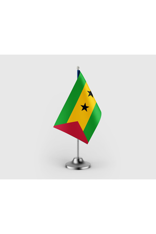 São Tomé ve Príncipe Tekli Saten Masa Bayrağı Seti