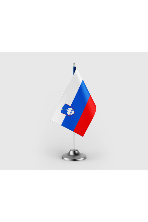 Slovenya Devleti Tekli Saten Masa Bayrağı Seti