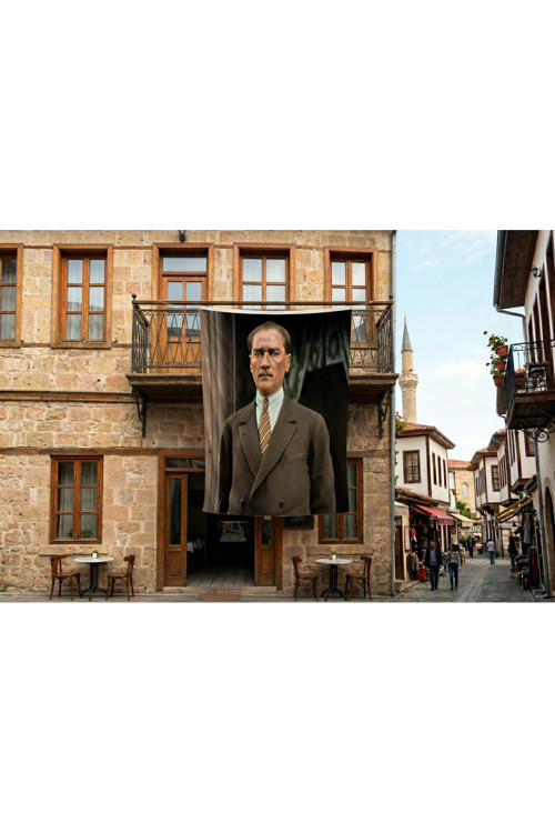 Takım Elbise Gazi Mustafa Kemal Atatürk Poster Bayrak Premium Raşel Kumaş 300x450cm ATA55