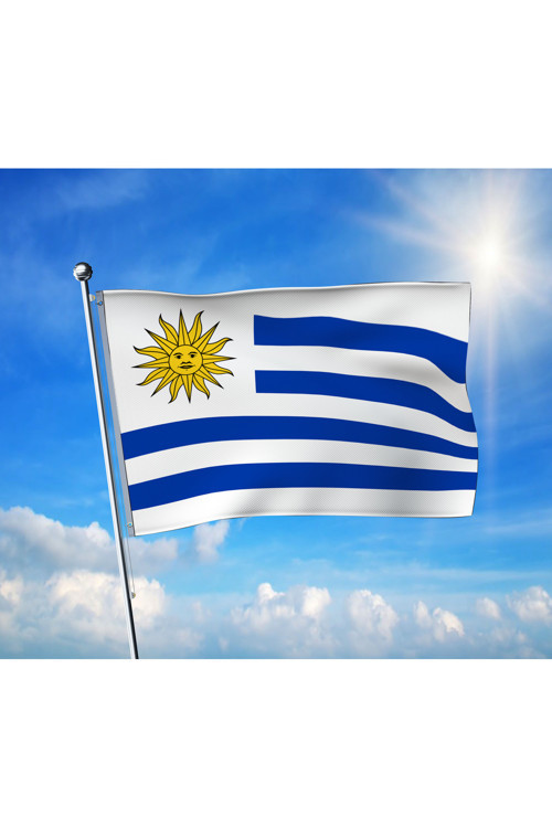 Uruguay Bayrağı Premium Raşel Kumaş 100x150 cm