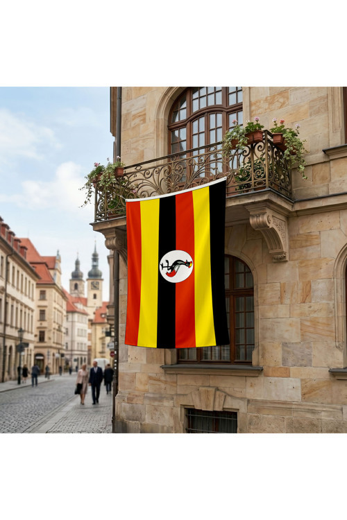 Uganda Bayrağı Premium Raşel Kumaş 150x225 Cm