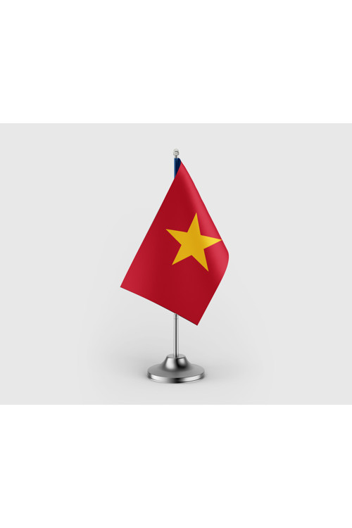 Vietnam Tekli Saten Masa Bayrağı Seti