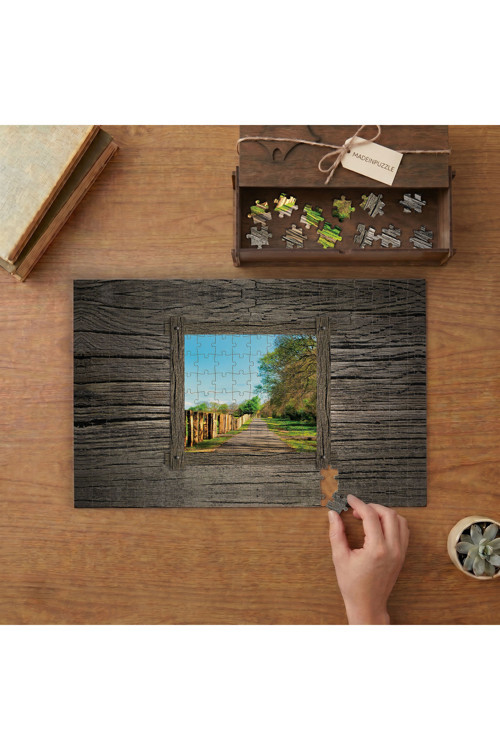 Ahşap Pencere Tasarımı 240 parça Ahşap Puzzle Ahşap Kutuda MP07770