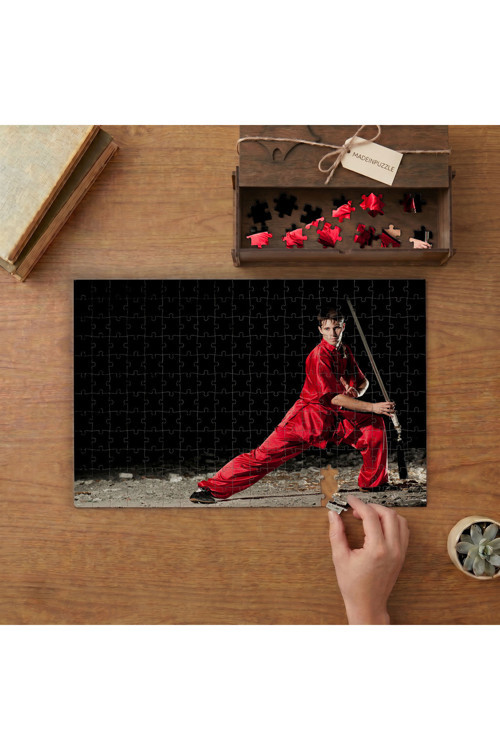 Aikido Sporu- Dövüş Sanatı Tasarımı 240 parça Ahşap Puzzle Ahşap Kutuda MP00045