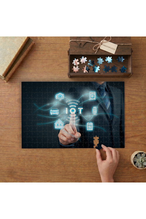 Akıllı Cihazlar - Teknoloji Tasarımı 240 parça Ahşap Puzzle Ahşap Kutuda MP03213