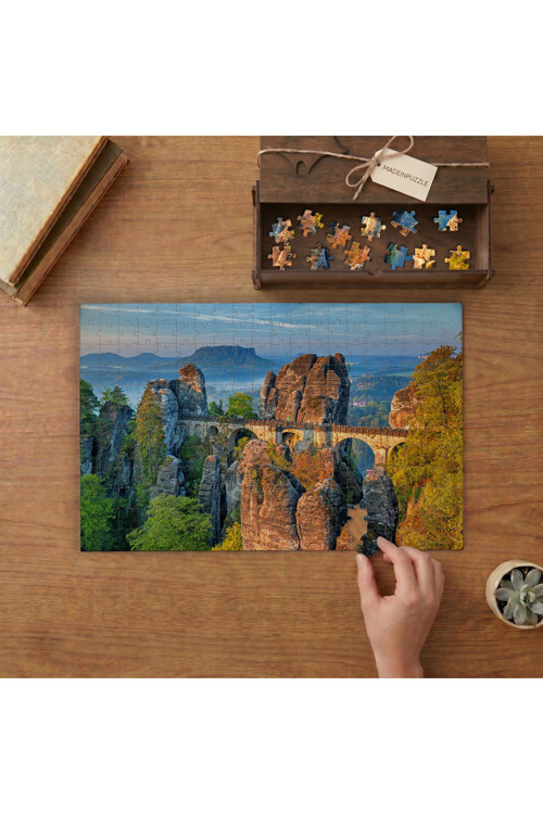 Bastei Köprüsü Tasarımı 240 parça Ahşap Puzzle Ahşap Kutuda MP05101