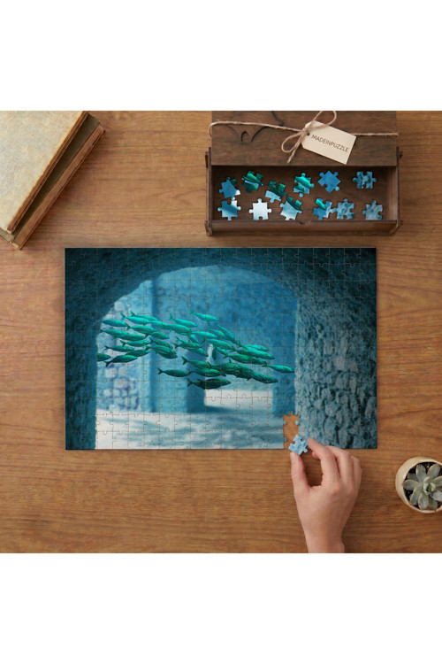 Balık Sürüsü - Okyanus Tasarımı 240 parça Ahşap Puzzle Ahşap Kutuda MP09610