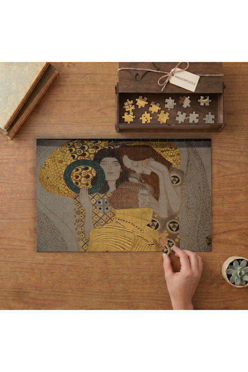 Beethoven Frizleri - Gustav Klimt Tasarımı 240 parça Ahşap Puzzle Ahşap Kutuda MP03032