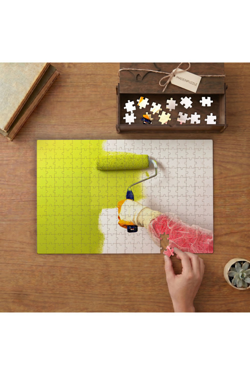 Boya Badana İşleri Yeşil Duvar Tasarımı 240 parça Ahşap Puzzle Ahşap Kutuda MP00348