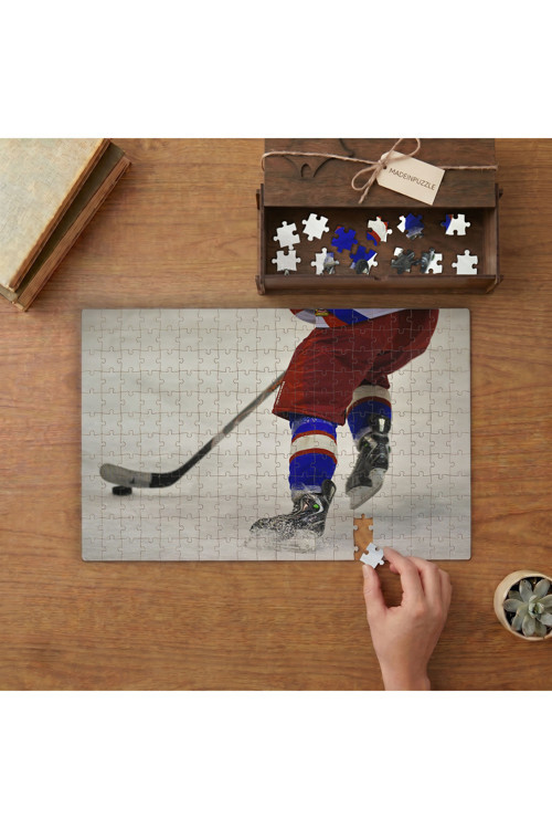 Buz Hokeyi- Spor- Eğlence Tasarımı 240 parça Ahşap Puzzle Ahşap Kutuda MP00877