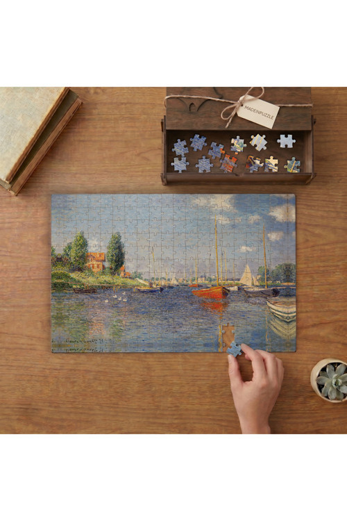 Claude Monet Argenteuil Kırmızı Tekneler Tasarımı 240 parça Ahşap Puzzle Ahşap Kutuda MP06600