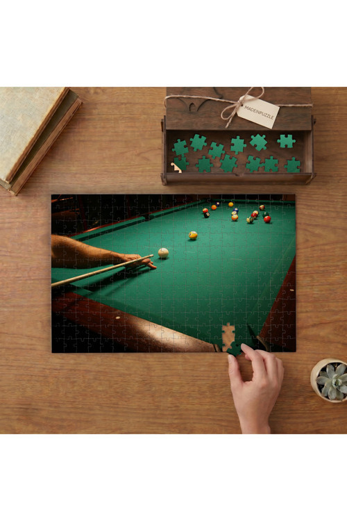 Bilardo Masası - Eğlence - Oyun Tasarımı 240 parça Ahşap Puzzle Ahşap Kutuda MP00950