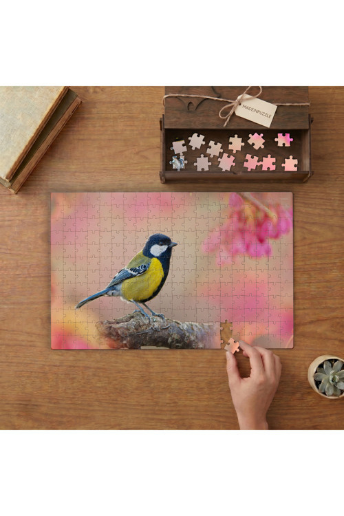 Büyük Baştankara Kuşu Tasarımı 240 Parça Ahşap Puzzle Ahşap Kutuda MPY60188