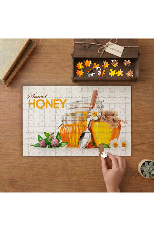 Çiçek Balları Tasarımı 240 parça Ahşap Puzzle Ahşap Kutuda MP01871