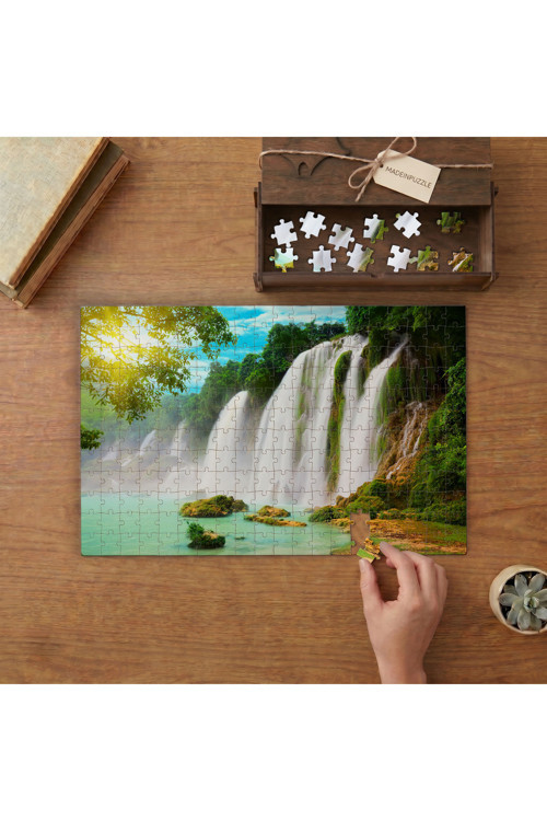 Çin Detian Şelalesi Tasarımı 240 parça Ahşap Puzzle Ahşap Kutuda MP11345