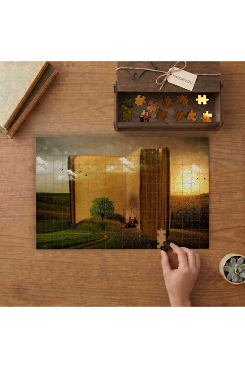 Doğa Kitap Yol Hayal Sanal Tasarımı 240 parça Ahşap Puzzle Ahşap Kutuda MP01952