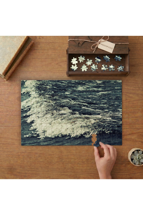 Deniz Dalgaları Tasarımı 240 parça Ahşap Puzzle Ahşap Kutuda MP07913
