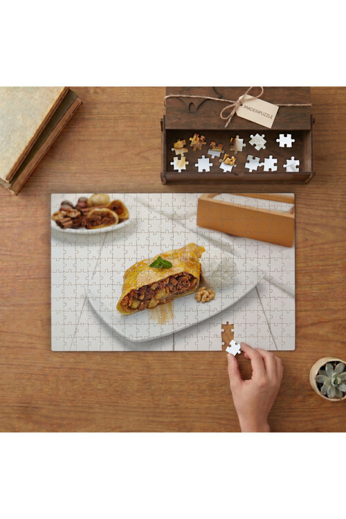 Elmalı Turta - Lezzetli Yiyecekler Tasarımı 240 parça Ahşap Puzzle Ahşap Kutuda MP01341