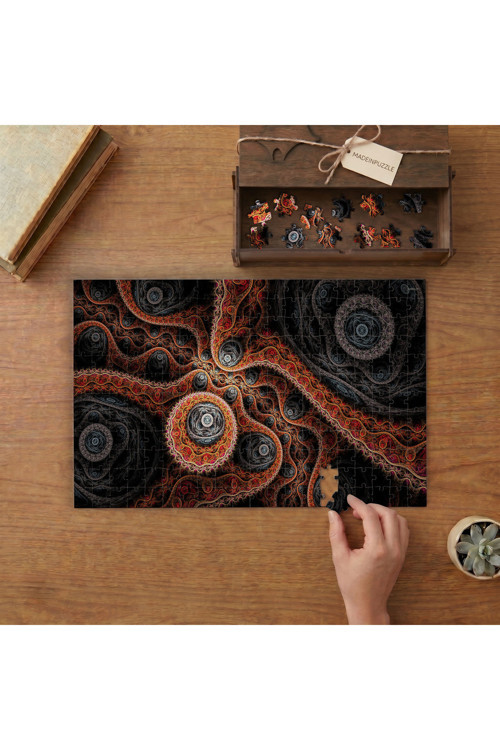 Fraktal Sanat Eseri Tasarımı 240 Parça Ahşap Puzzle Ahşap Kutuda MPY60052
