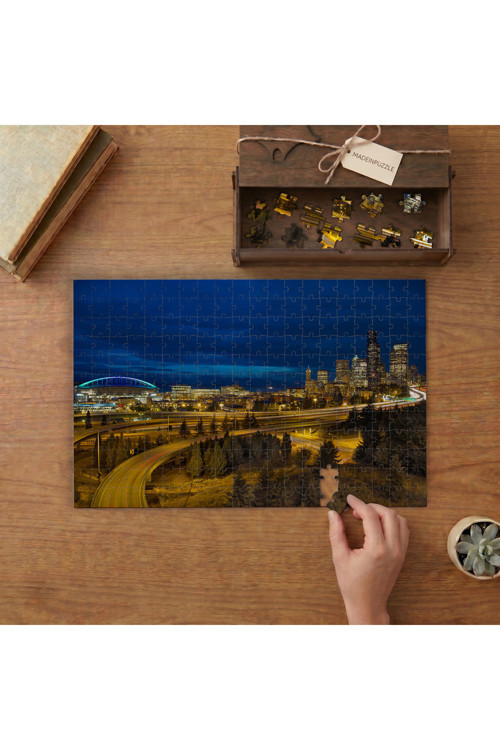Gece Şehir Manzarası Tasarımı 240 parça Ahşap Puzzle Ahşap Kutuda MP10897