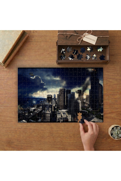 Gece Şehir Manzarası Tasarımı 240 Parça Ahşap Puzzle Ahşap Kutuda MPY20314