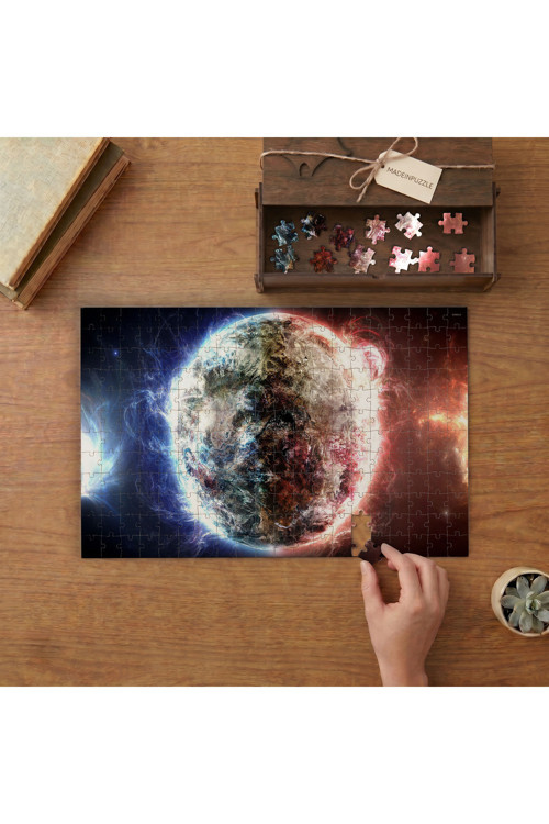 Gezegen - Galaksi Tasarımı 240 Parça Ahşap Puzzle Ahşap Kutuda MPY20480