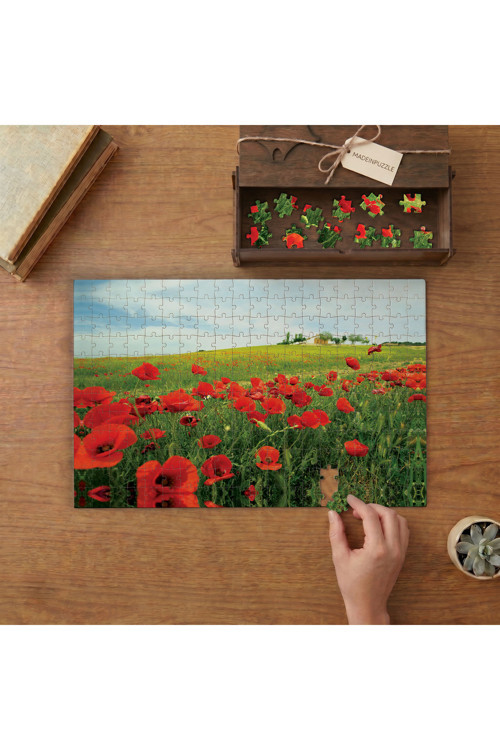 Gelincikler - Doğa - Manzara Tasarımı 240 parça Ahşap Puzzle Ahşap Kutuda MP08708