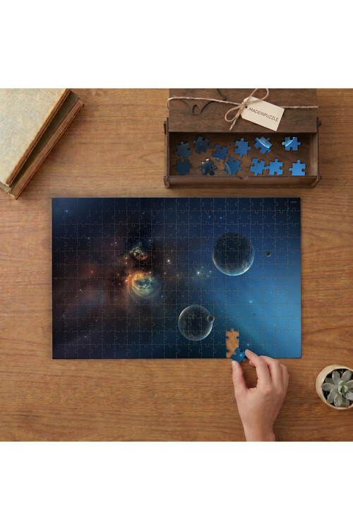 Gezegenler - Samanyolu - Evren - Bilim Tasarımı 240 Parça Ahşap Puzzle Ahşap Kutuda MPY50243