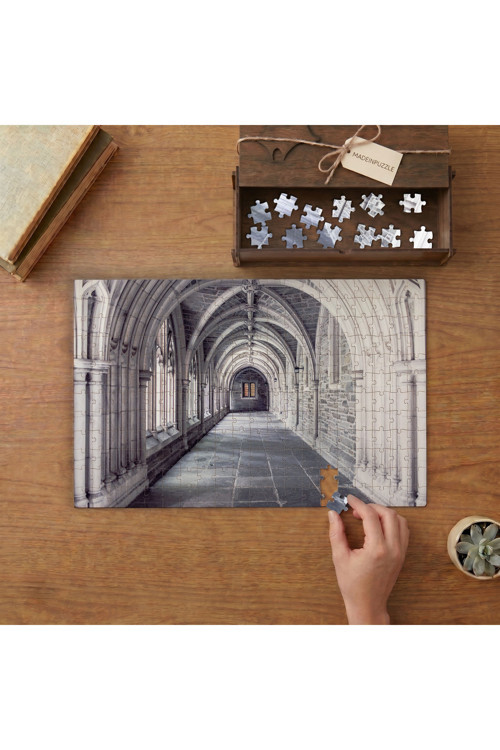 Gotik Tarzı Koridor Tasarımı 240 parça Ahşap Puzzle Ahşap Kutuda MP01490