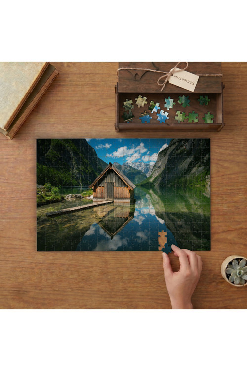 Göl Evi - Dağlar - Manzara Tasarımı 240 parça Ahşap Puzzle Ahşap Kutuda MP05177