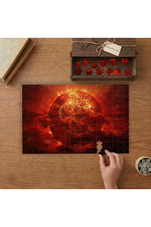 Güneş- Patlama - Galaksi Tasarımı 240 Parça Ahşap Puzzle Ahşap Kutuda MPY40269