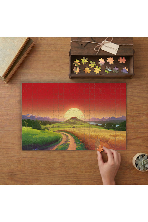 Günbatımı - Doğa Manzarası Tasarımı 240 Parça Ahşap Puzzle Ahşap Kutuda MPY60483