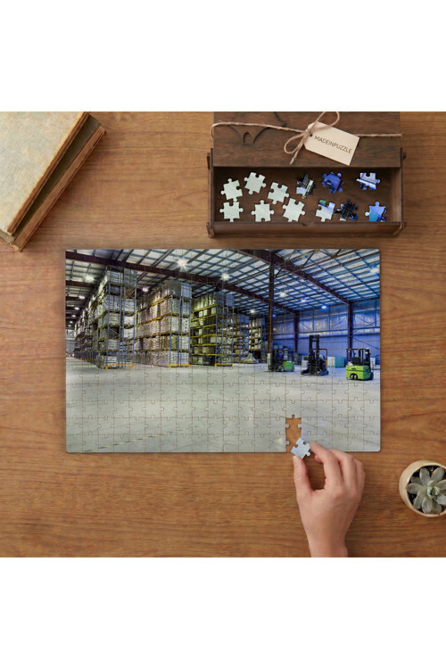 İş Makineleri Fabrika Deposu Tasarımı 240 parça Ahşap Puzzle Ahşap Kutuda MP02471