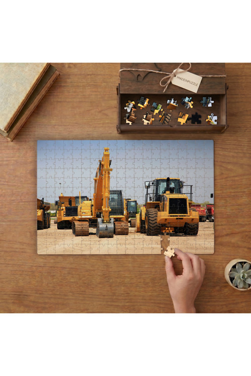 İş Makineleri Tasarımı 240 parça Ahşap Puzzle Ahşap Kutuda MP06838