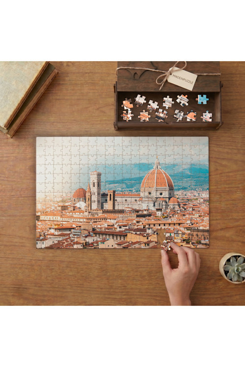 İtalya Floransa Şehir Manzarası Tasarımı 240 parça Ahşap Puzzle Ahşap Kutuda MP05496