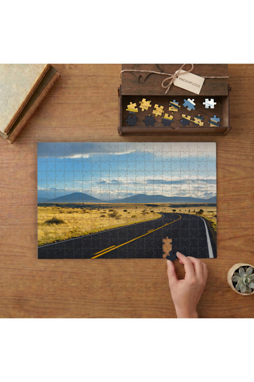 Issız Kara yolu Tasarımı 240 parça Ahşap Puzzle Ahşap Kutuda MP07776