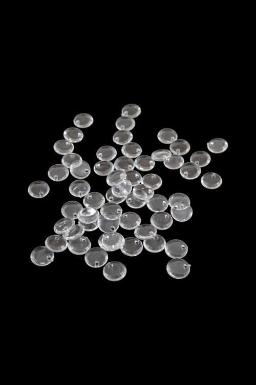 15 mm Yandan Delikli Şeffaf Akrilik Pul Desen Boncuk (11 Adet)