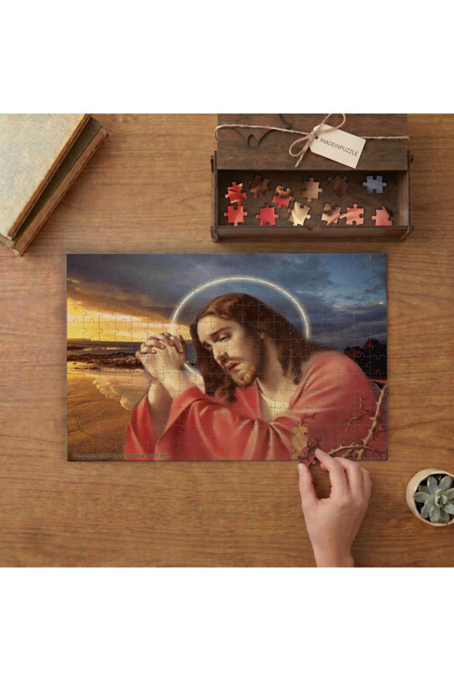 İsa Mesih - Hristiyanlık Tasarımı 240 Parça Ahşap Puzzle Ahşap Kutuda MPY20066