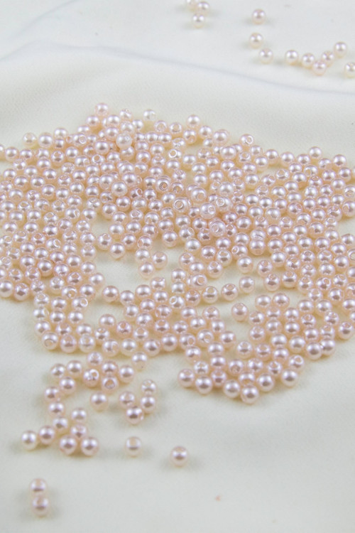 4 mm Krem Pembemsi Plastik İnci Boncuk Aksesuar Takı Malzemesi (25 Gr)