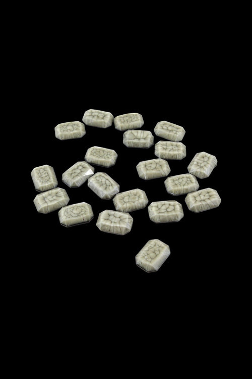 Açık Gri Damar Desen Doğal Görünümlü Diktörtgen Dikme Taş Aksesuar Boncuk 24x17 mm (5 Adet)