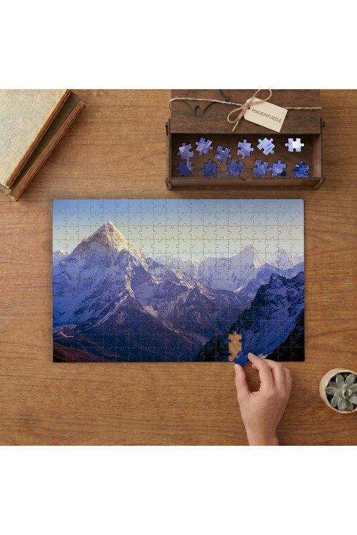 Karlı Dağlar Doğa Manzarası Tasarımı 240 parça Ahşap Puzzle Ahşap Kutuda MP08059