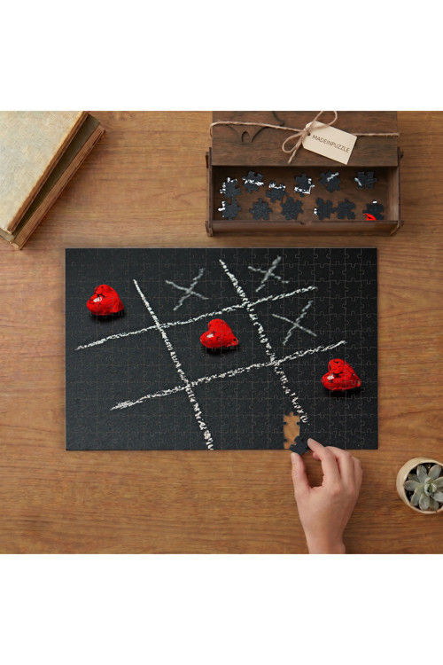 Kalpler Dama Tahtası Tasarımı 240 parça Ahşap Puzzle Ahşap Kutuda MP02927