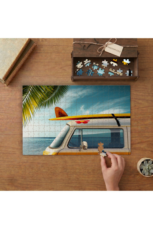 Karavan - Palmiye Ağaçları - Deniz Tasarımı 240 parça Ahşap Puzzle Ahşap Kutuda MP05042