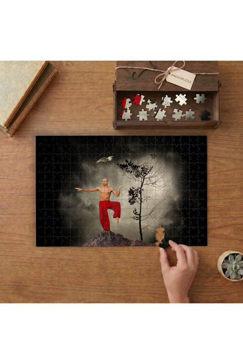 Kayalıkta Aikido Sporu Tasarımı 240 parça Ahşap Puzzle Ahşap Kutuda MP00959