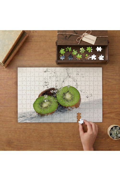 Kivi Meyvesi Tasarımı 240 parça Ahşap Puzzle Ahşap Kutuda MP01847