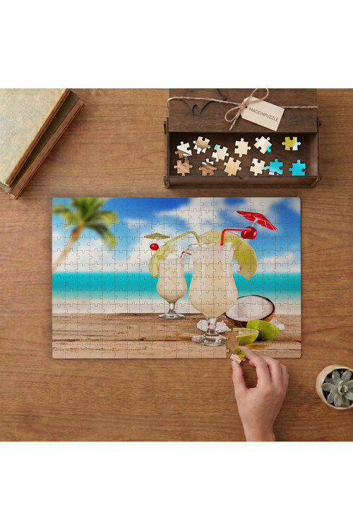 Kokteyller - Deniz - Tatil Tasarımı 240 parça Ahşap Puzzle Ahşap Kutuda MP10585