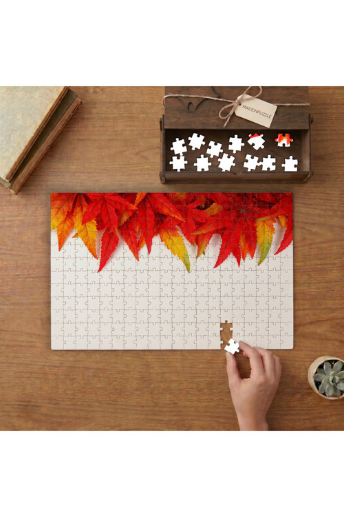 Kurumuş Yapraklar Tasarımı 240 parça Ahşap Puzzle Ahşap Kutuda MP02714