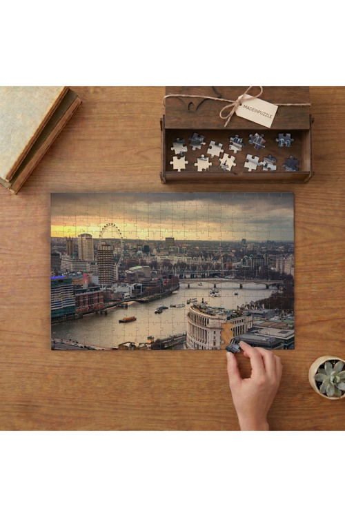 London Şehir Manzarası Tasarımı 240 parça Ahşap Puzzle Ahşap Kutuda MP08274